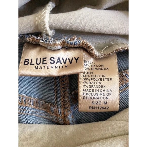 Blue Savvy Maternity Denim Jean Hemmed Shorts - Picture 3 of 4